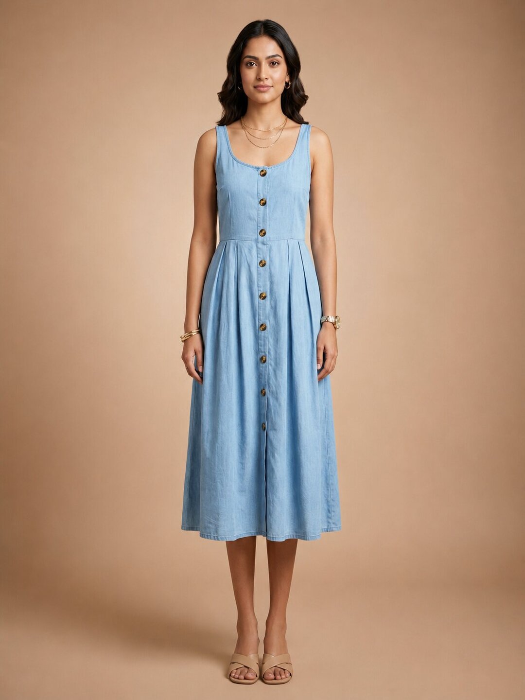 Women’s Light Blue Viscose Blend Dress - Light Blue