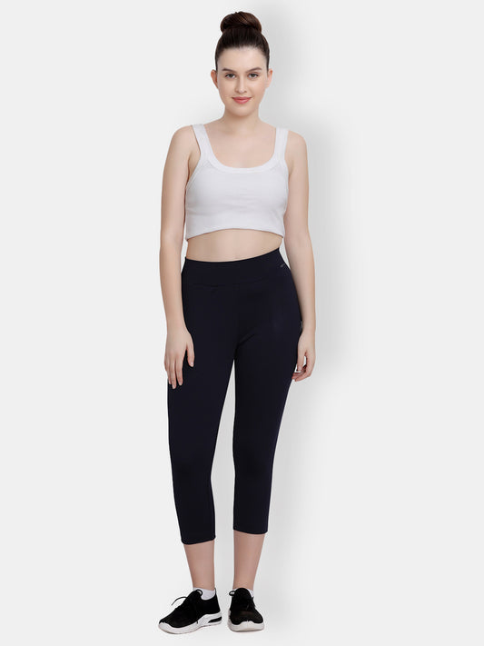 Active High Waist Capri Pants – Navy Blue