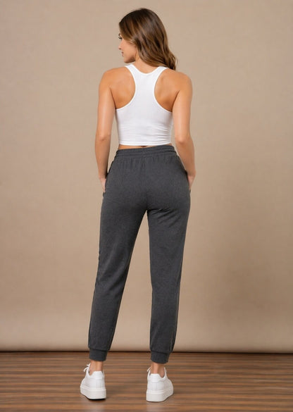 Women’s Dark Grey Athleisure Track Pants -  Dark Grey