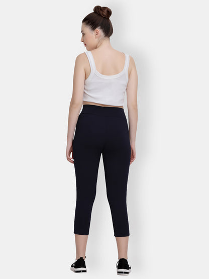 Active High Waist Capri Pants – Navy Blue