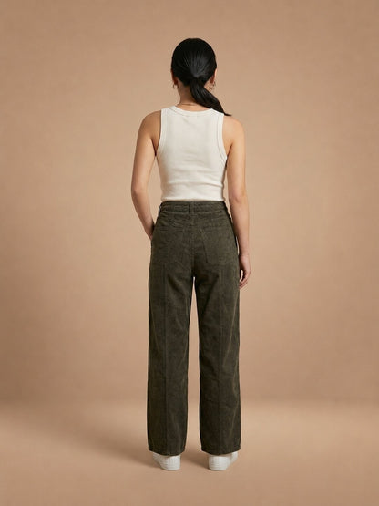 Women’s Straight Fit Pants - Dark Olive