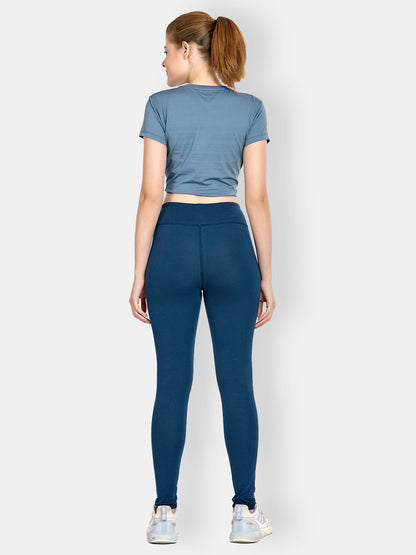 High Waist Athleisure Leggings – Navy Blue