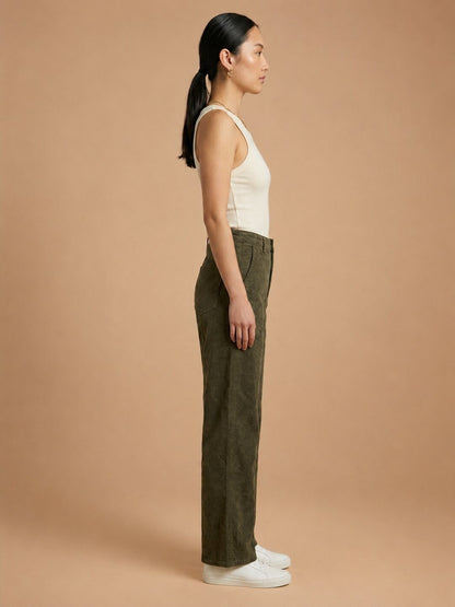 Women’s Straight Fit Pants - Dark Olive