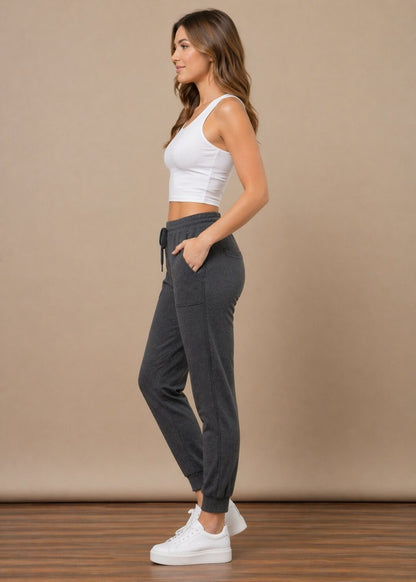 Women’s Dark Grey Athleisure Track Pants -  Dark Grey