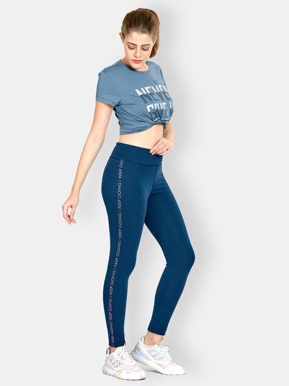 High Waist Athleisure Leggings – Navy Blue