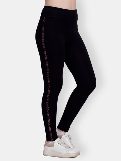 High Waist Athleisure Leggings – Black