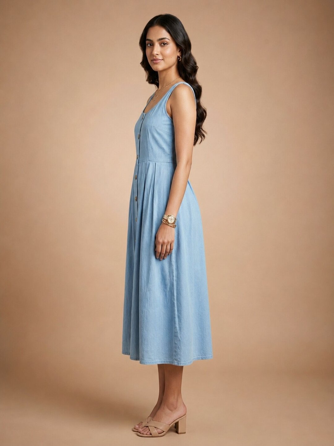 Women’s Light Blue Viscose Blend Dress - Light Blue