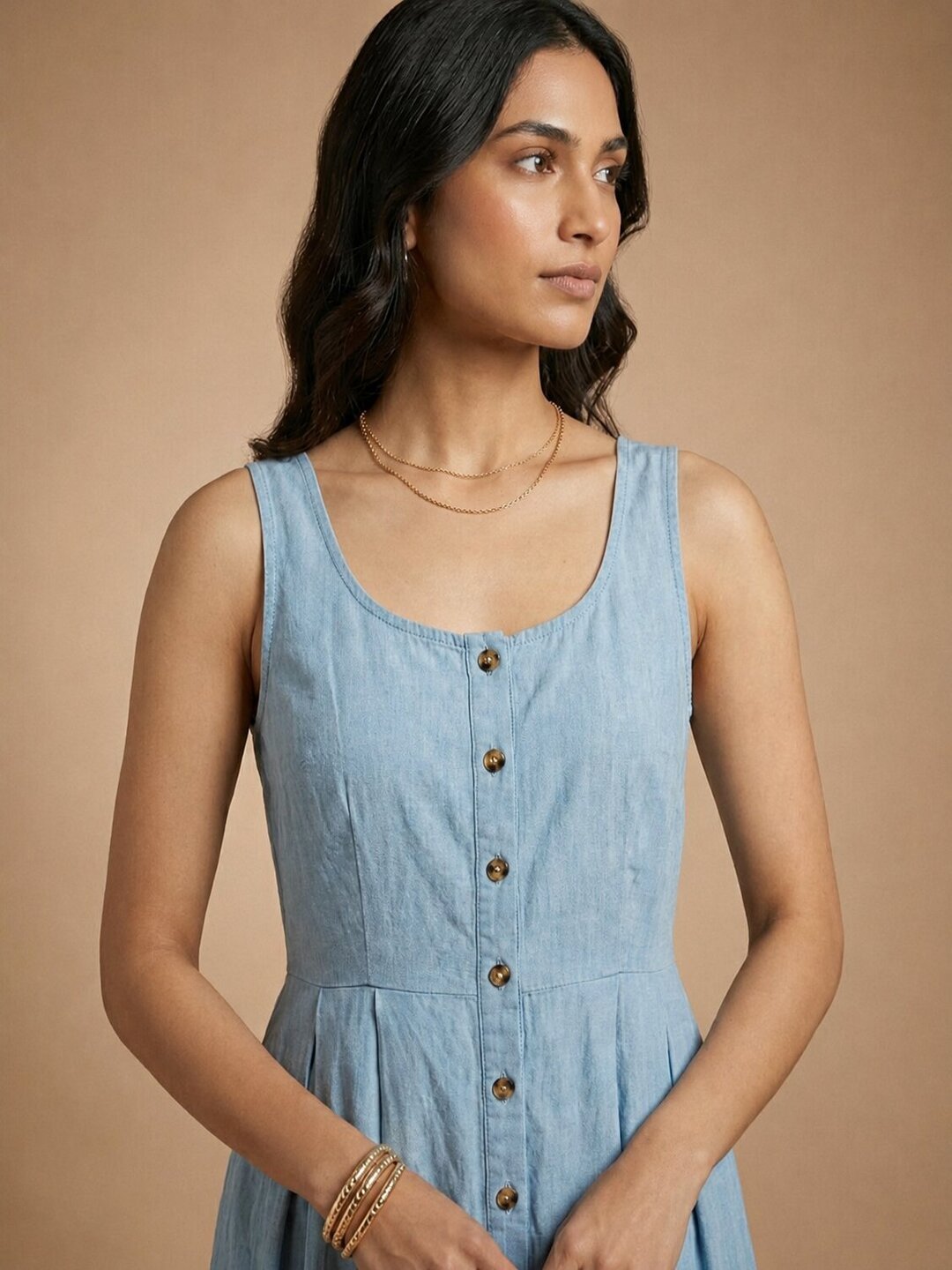 Women’s Light Blue Viscose Blend Dress - Light Blue