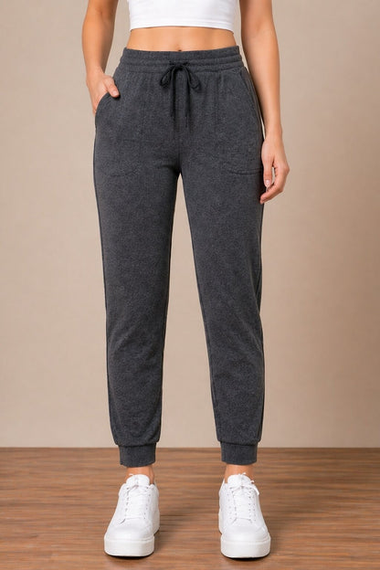 Women’s Dark Grey Athleisure Track Pants -  Dark Grey