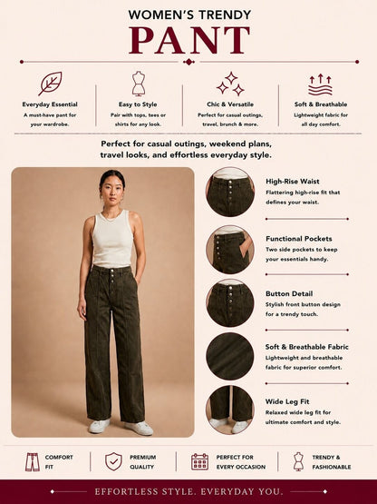 Women’s Straight Fit Pants - Dark Olive