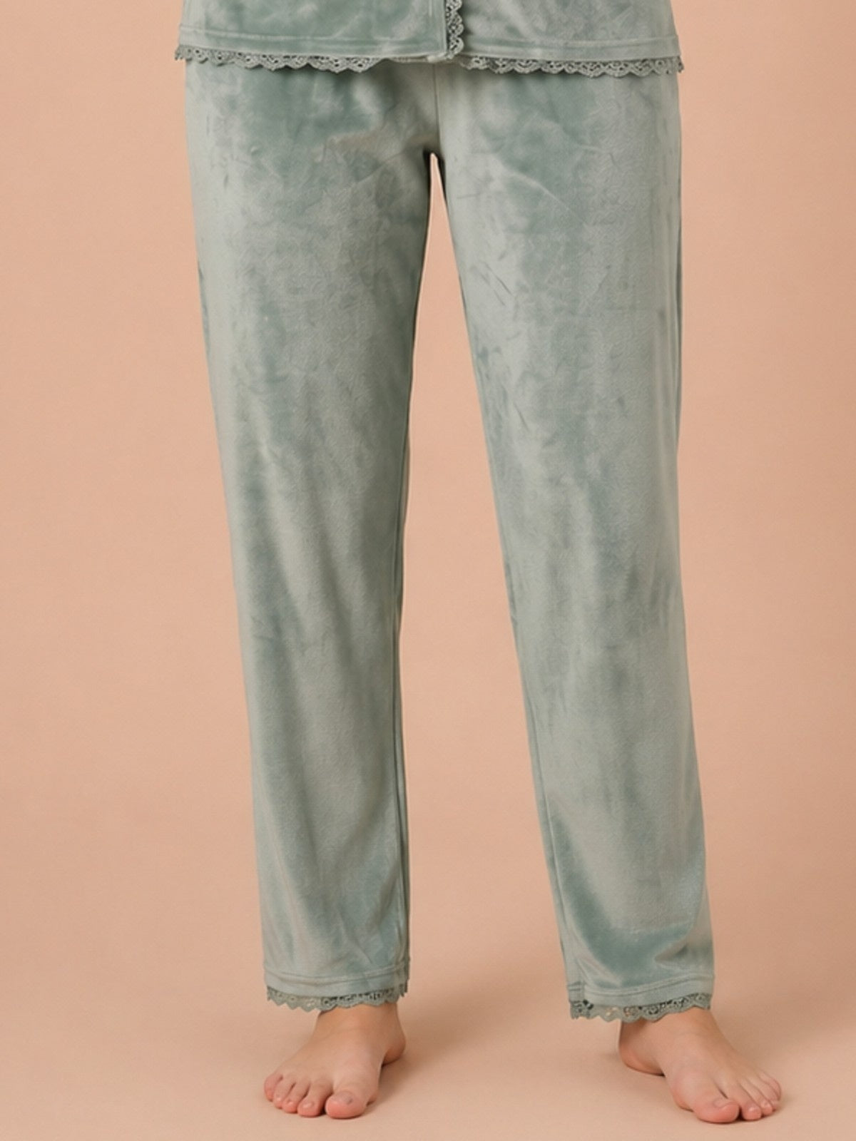 Winter Full Sleeve T-Shirt & Pant Cord Set – Sage Green