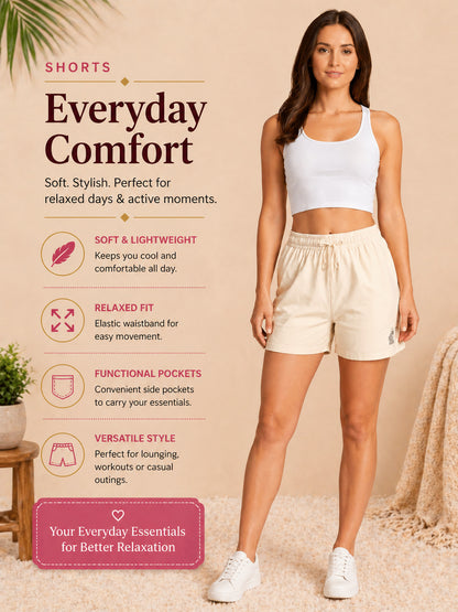 Women’s Solid Athleisure Shorts – Golden Haze