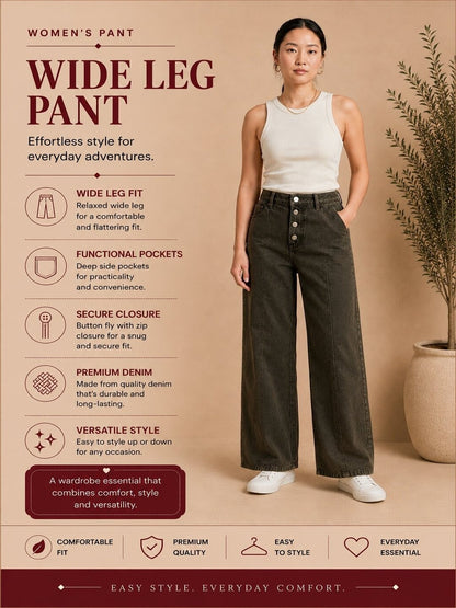 Women’s Straight Fit Pants - Dark Olive