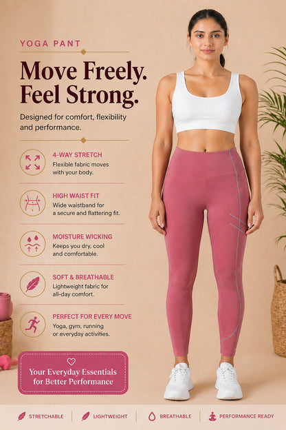 Women’s Athleisure Solid Yoga Pants - Red