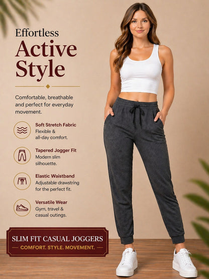 Women’s Dark Grey Athleisure Track Pants -  Dark Grey