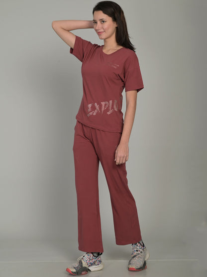 Round Neck Red Half Sleeve Co-Ord Set