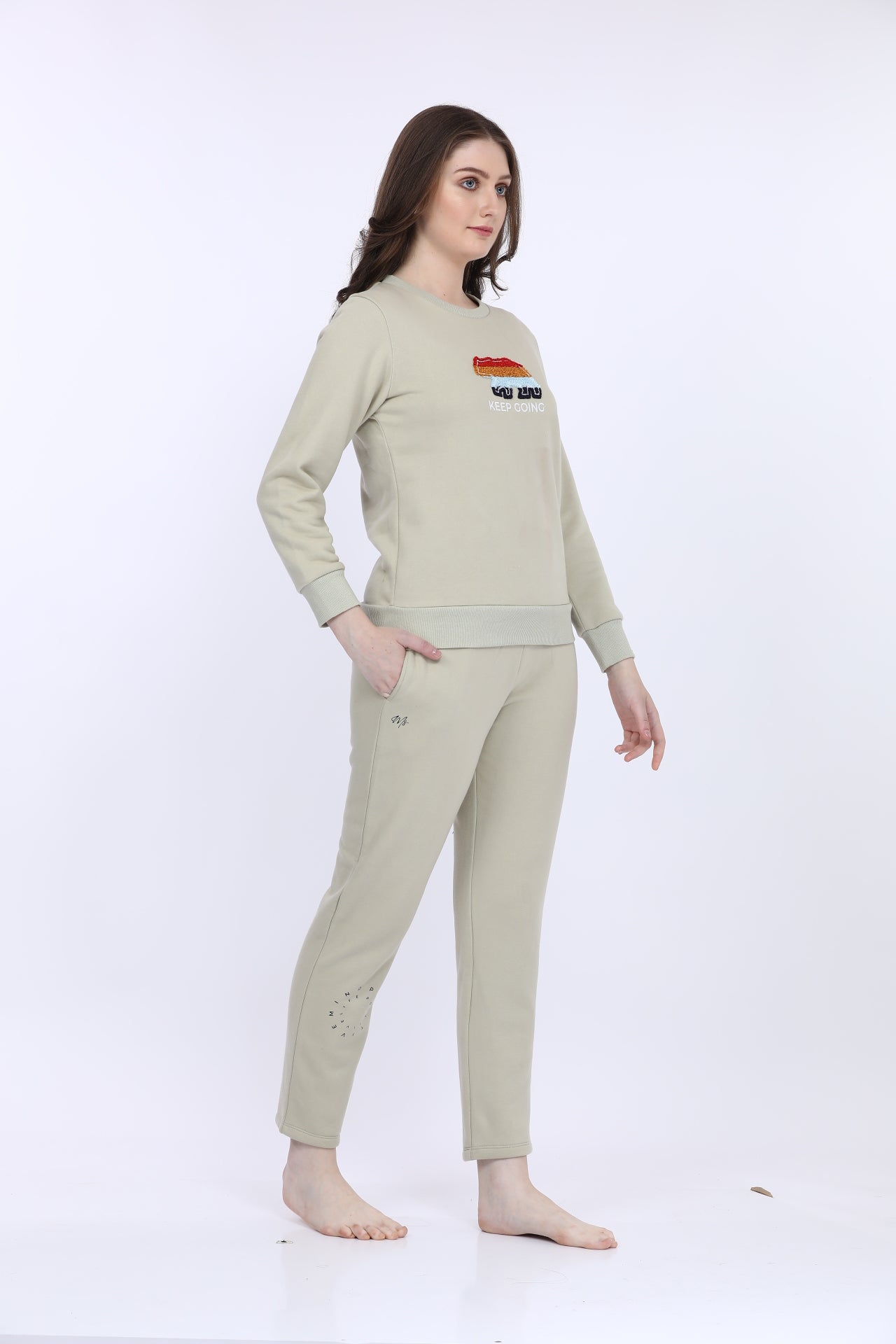 Maysixty® Women Fleece Cream Fashion Jogger