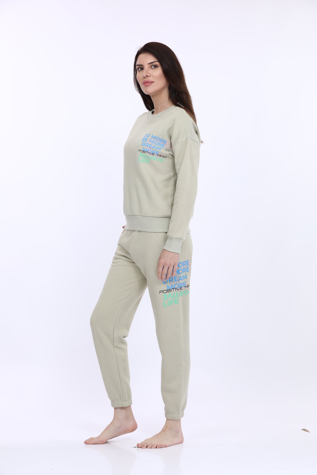 Maysixty® Women Fleece Cream Fashion Jogger