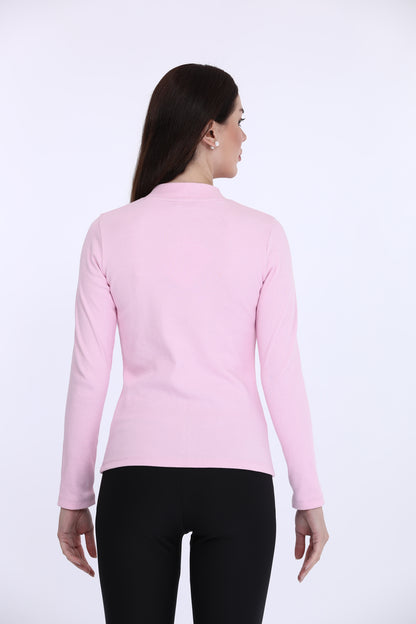 Baby Pink High Neck T-Shirt