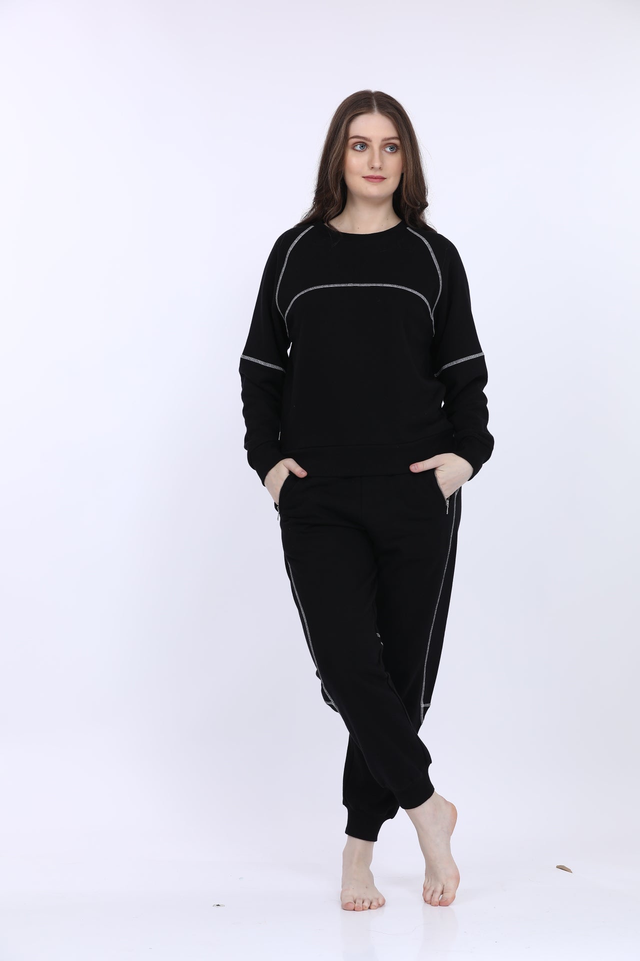 Maysixty® Women Fleece Black Fashion Jogger