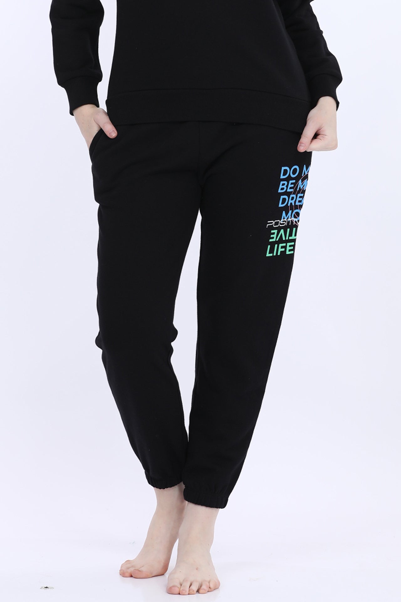 Maysixty® Women Fleece Black Fashion Jogger