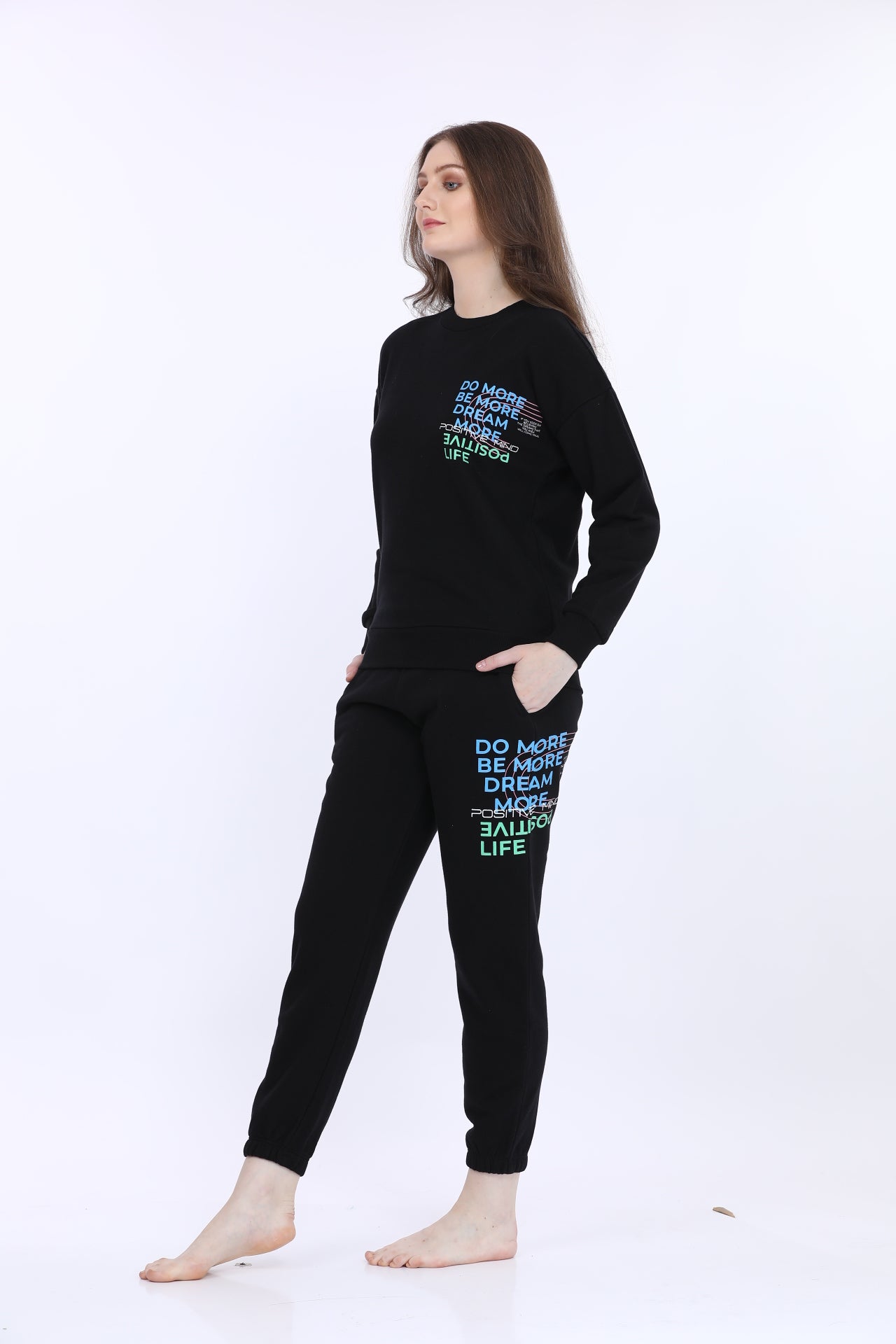 Maysixty® Women Fleece Black Fashion Jogger