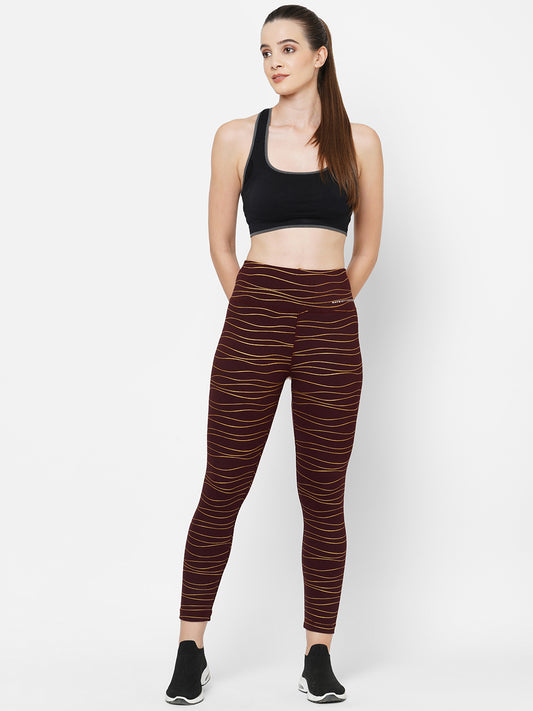 Wine Aop Dry Fit Yoga Pants