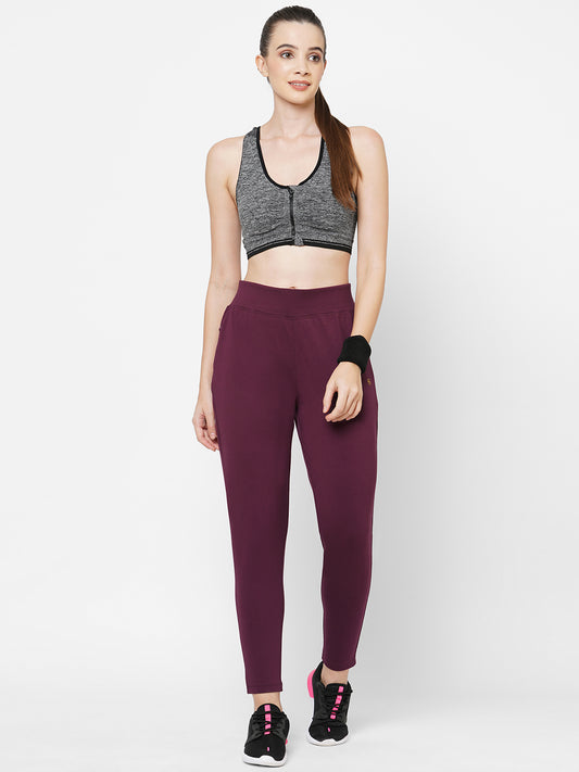 Wine Track Pants With Out Cuff