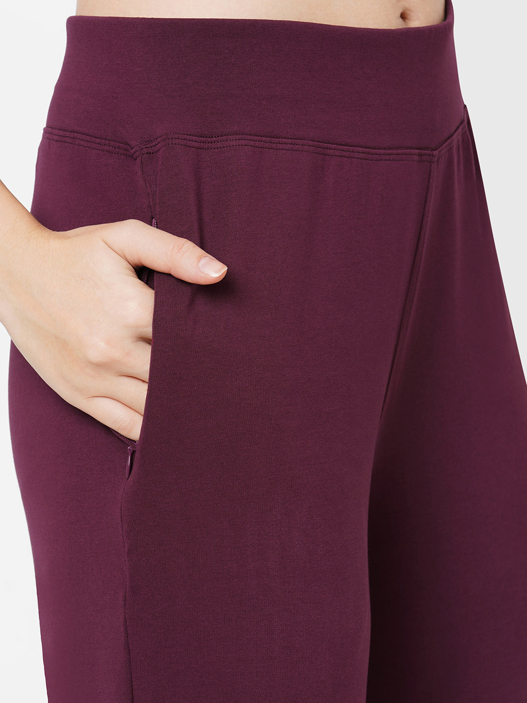 Wine Track Pants With Out Cuff