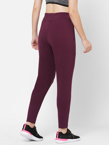 Wine Track Pants With Out Cuff