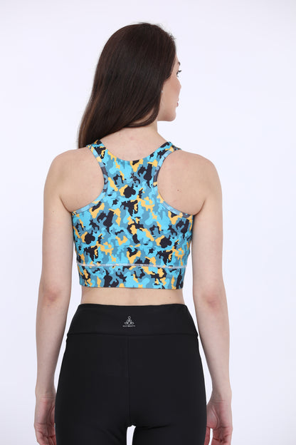 Poly Spandex Camo Sports Bra