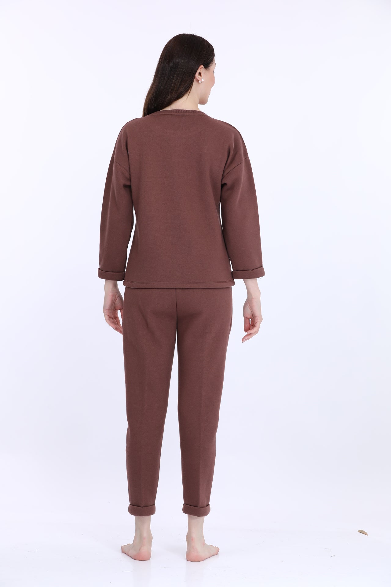 Maysixty® Women Fleece Brown Full Sleeve Track Suit