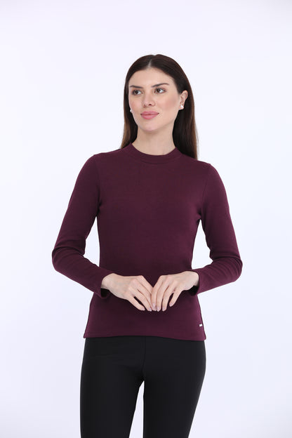 Dark Purple High Neck T-Shirt