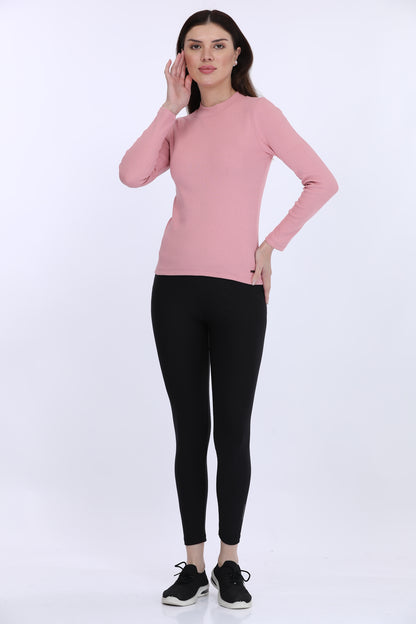 Dusty Pink High Neck T-Shirt