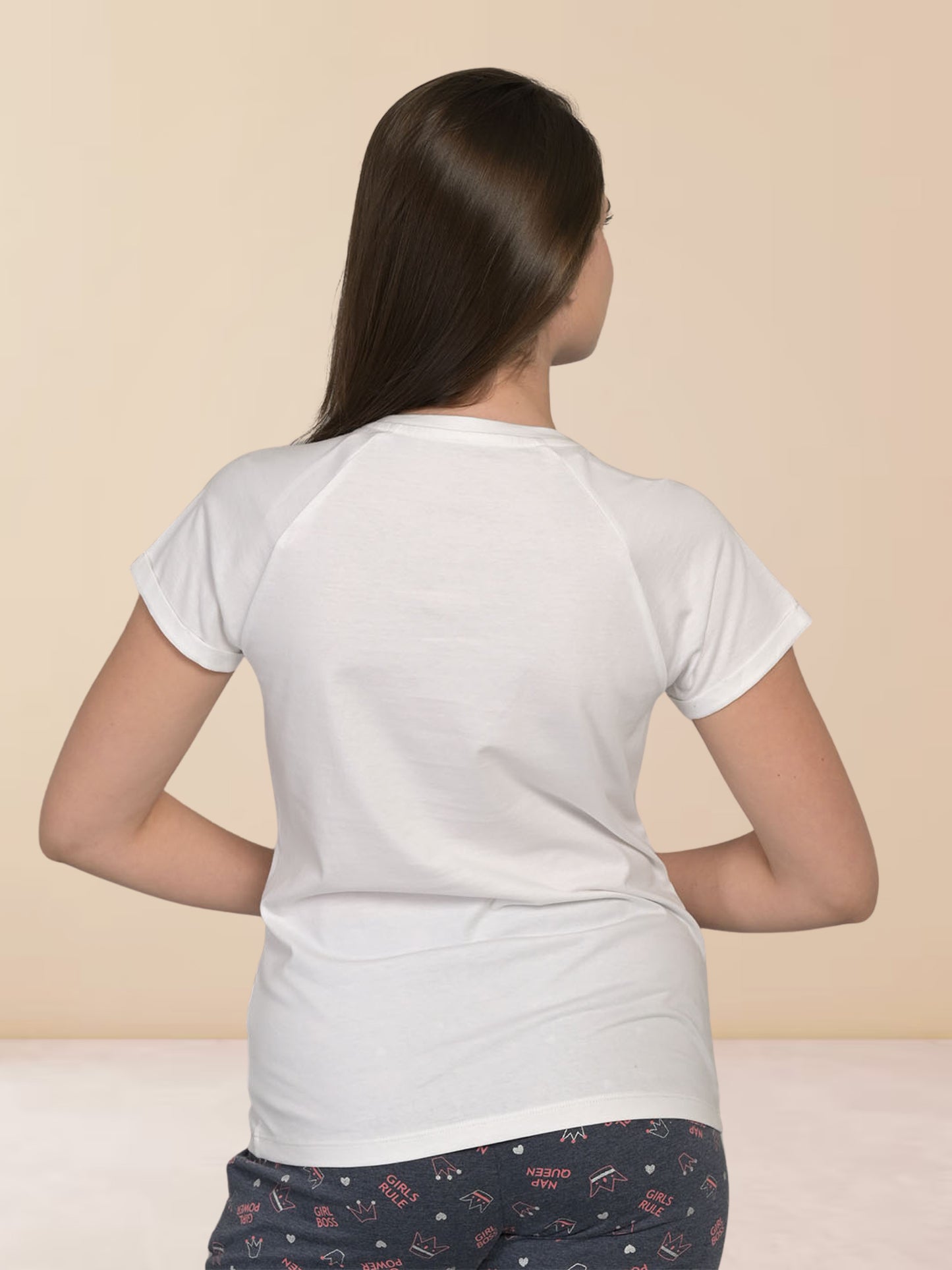 Round Neck White Half Sleeve T-Shirt