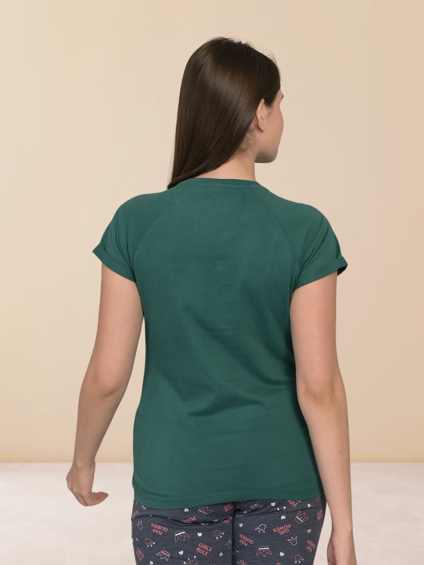 Round Neck Green Half Sleeve T-Shirt