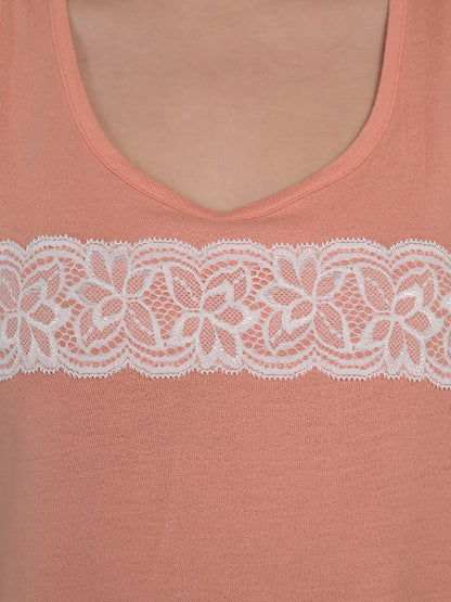 Round Neck Peach Sleeveless Top & Palazzo Set