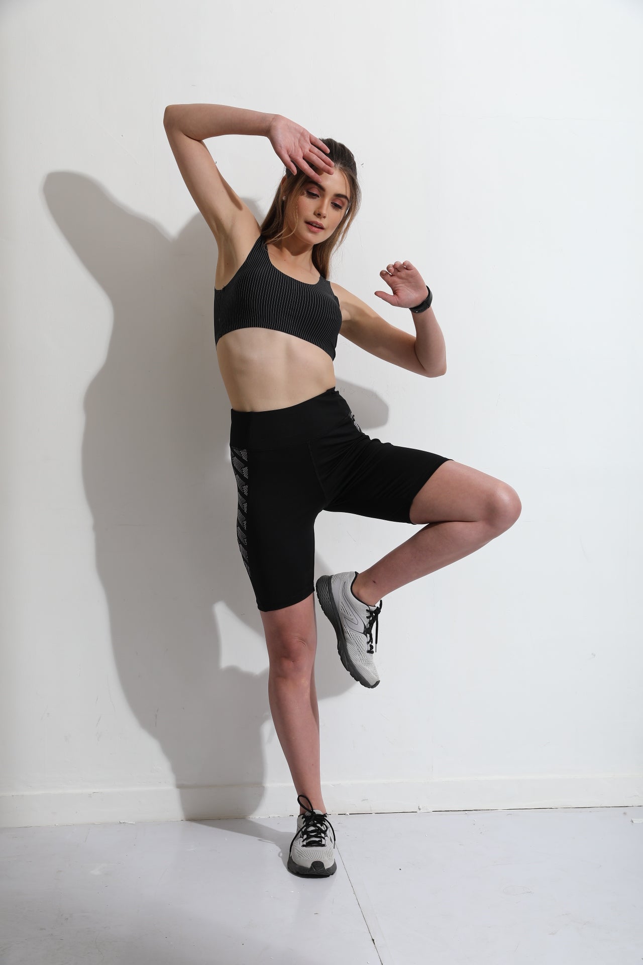 High Waist Athleisure Cycling Shorts –  Dark Grey