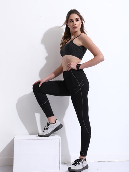 High Waist Athleisure Leggings – Black