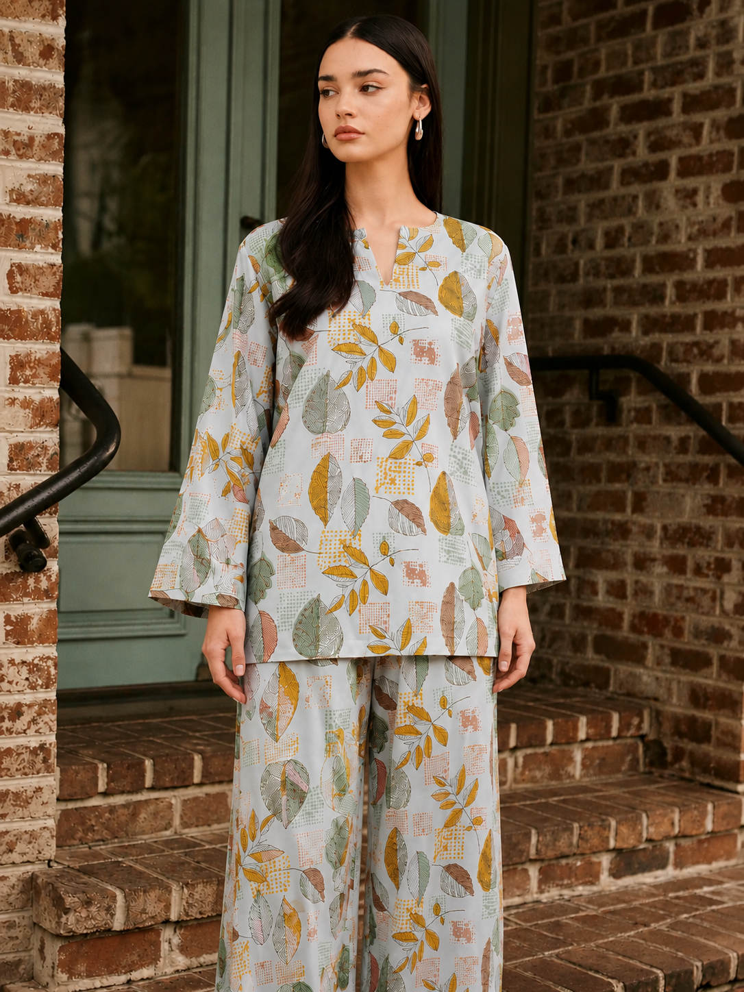 Green Leaf Printed Co-Ord Set