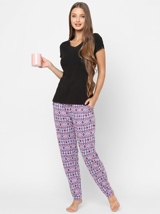 Purple Knit Pyjama Set