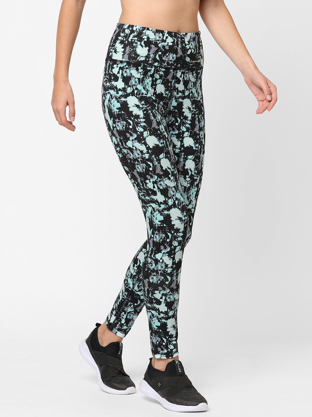 Maysixty Women Aqua Printed Yoga Pants