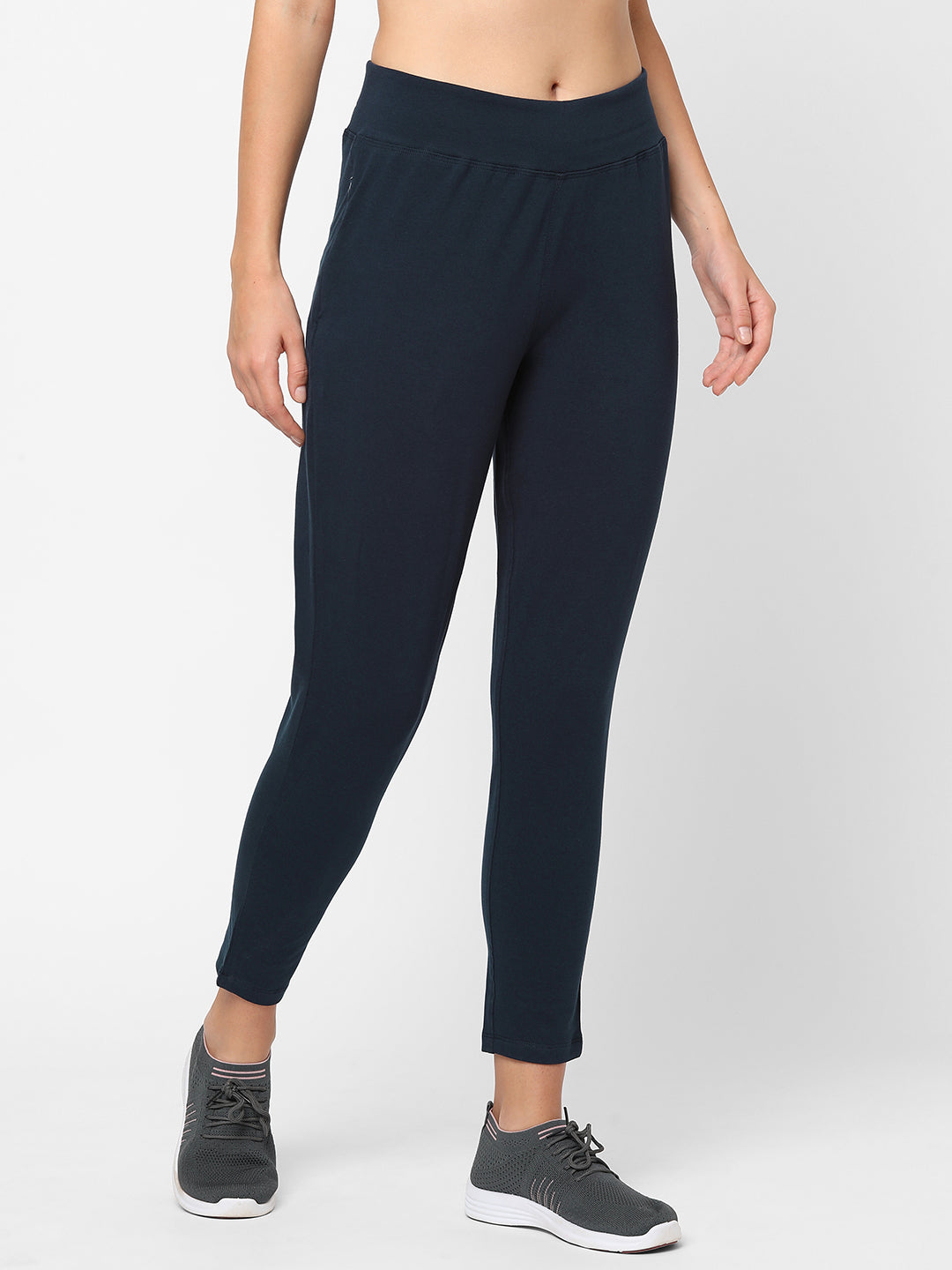 Navy Track Pants With Out Cuff