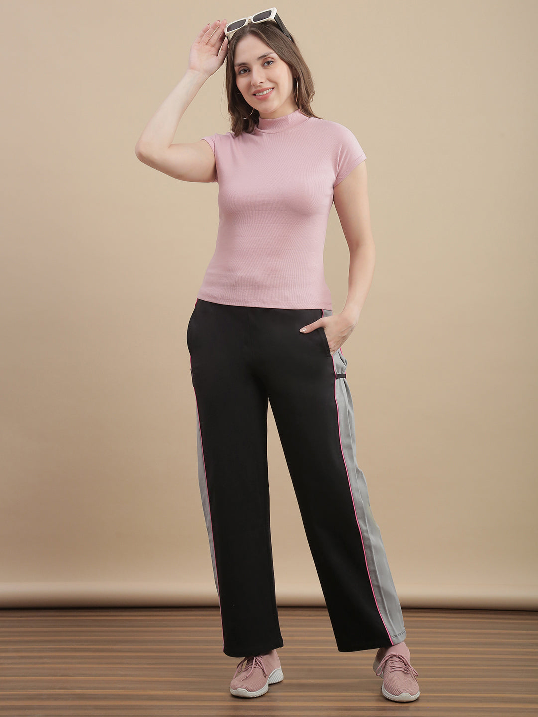 Womens 100% Cotton Solid Interlock Cap Sleeve Top –Pink