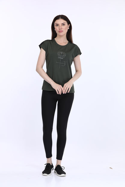 Olive Half Sleeve T-Shirt