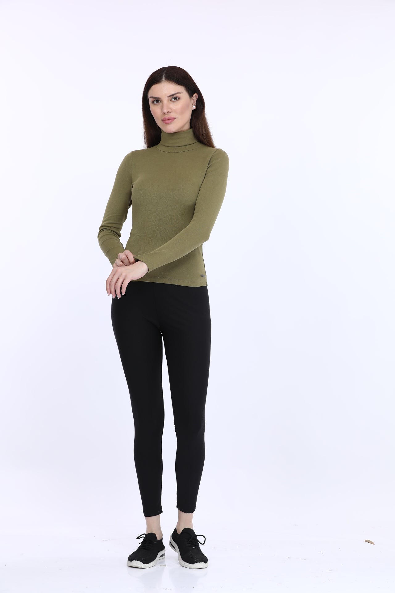 Olive High Neck T-Shirt