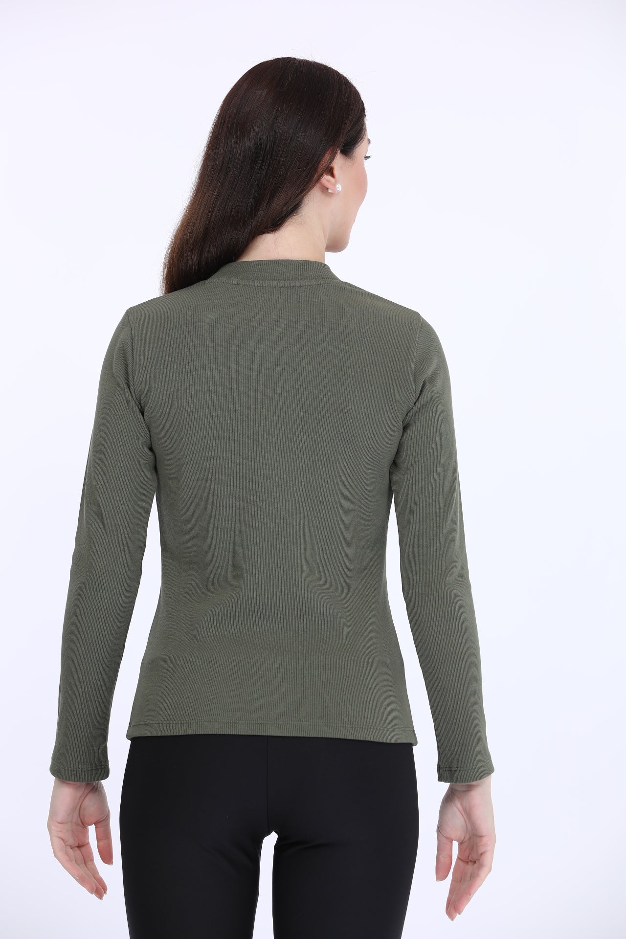 Olive High Neck T-Shirt