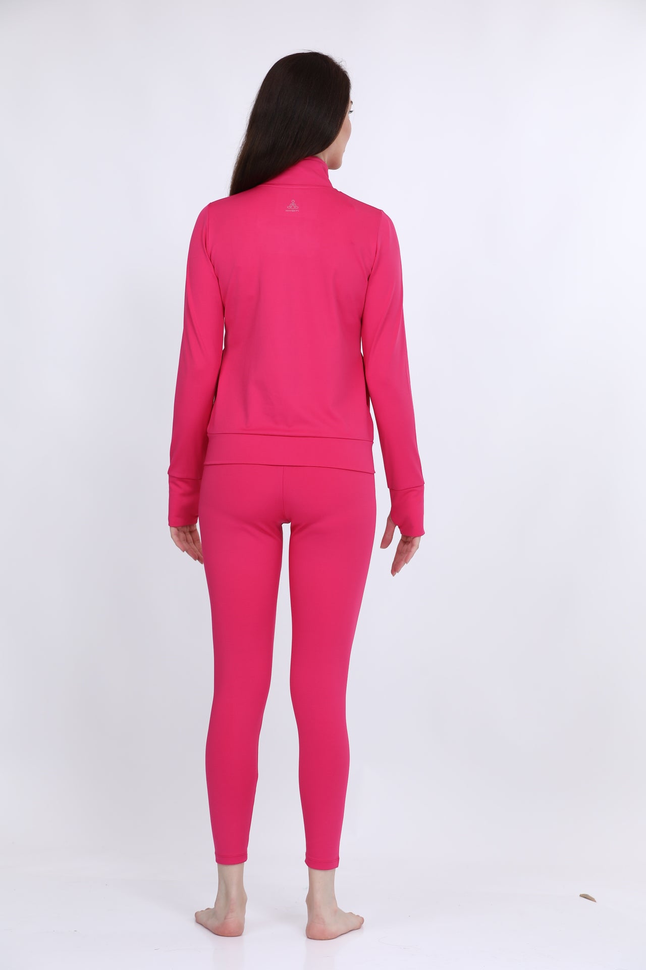 Maysixty® Women Poly Spandex Pink Solid Full Sleeve Track Suit