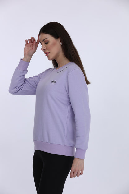 Maysixty® Women Fleece Purple Printed Full Sleeve Sweat Shirt