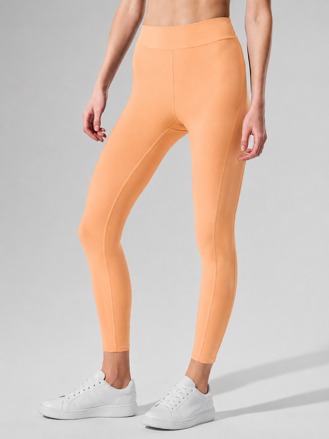 Peach Solid Yoga Pants for Women